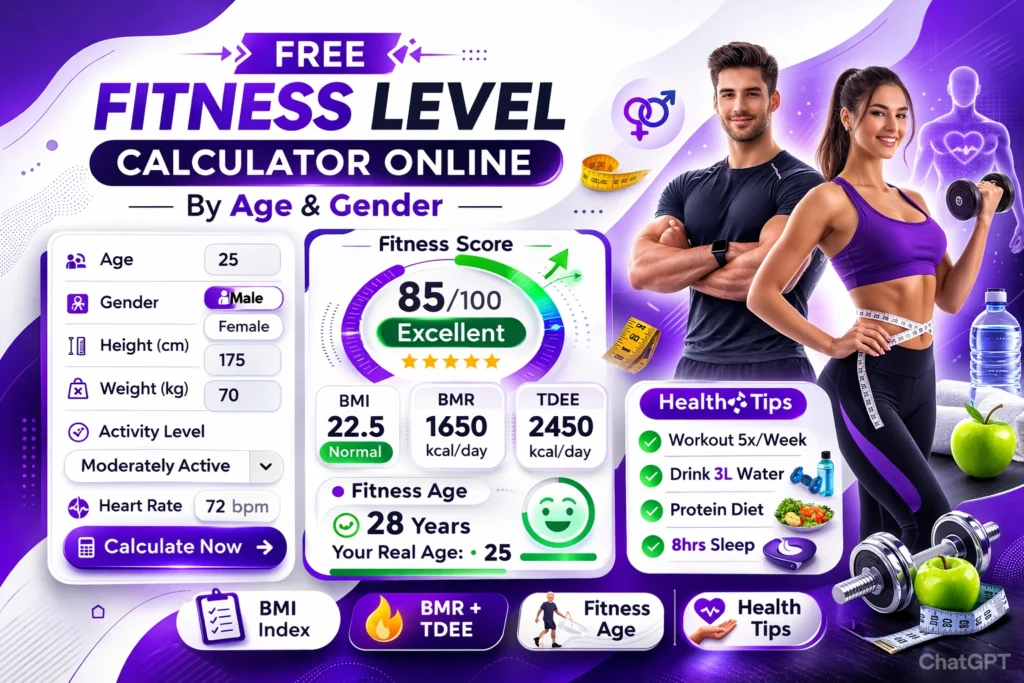 Free Fitness Level Calculator Online by Age & Gender
