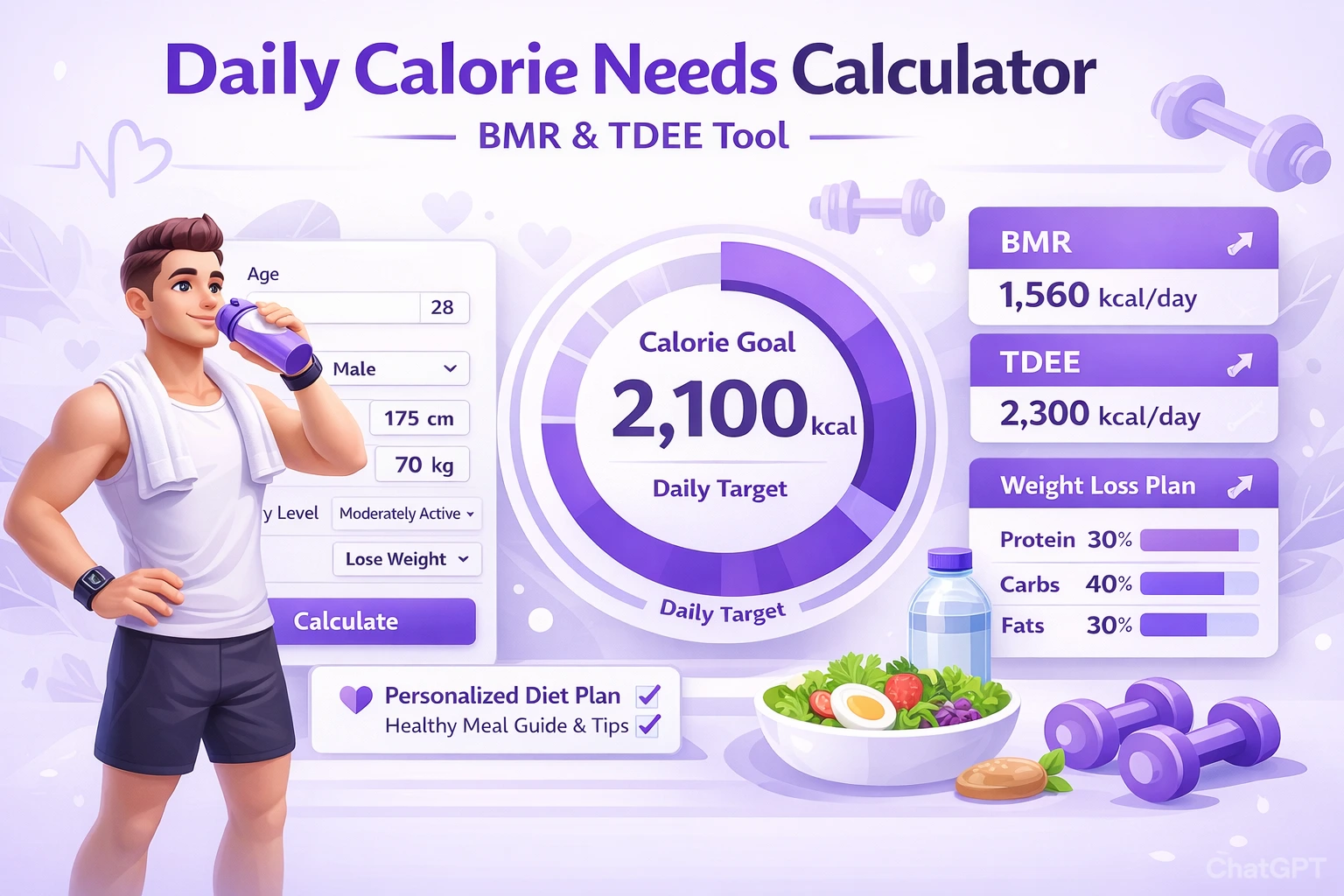 Daily Calorie Needs Calculator – BMR & TDEE Tool