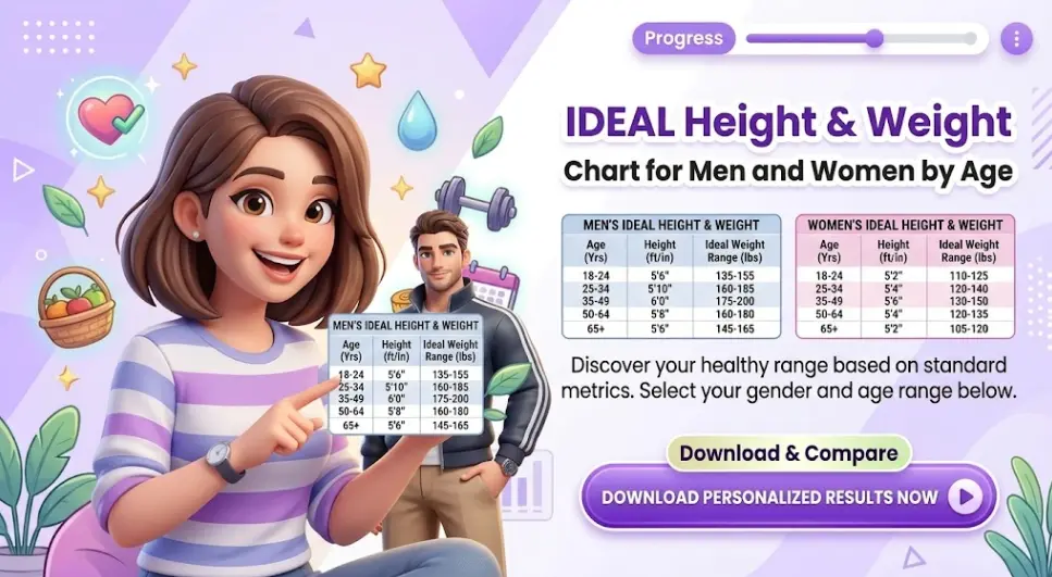 Ideal Height & Weight Chart for Men and Women by Age