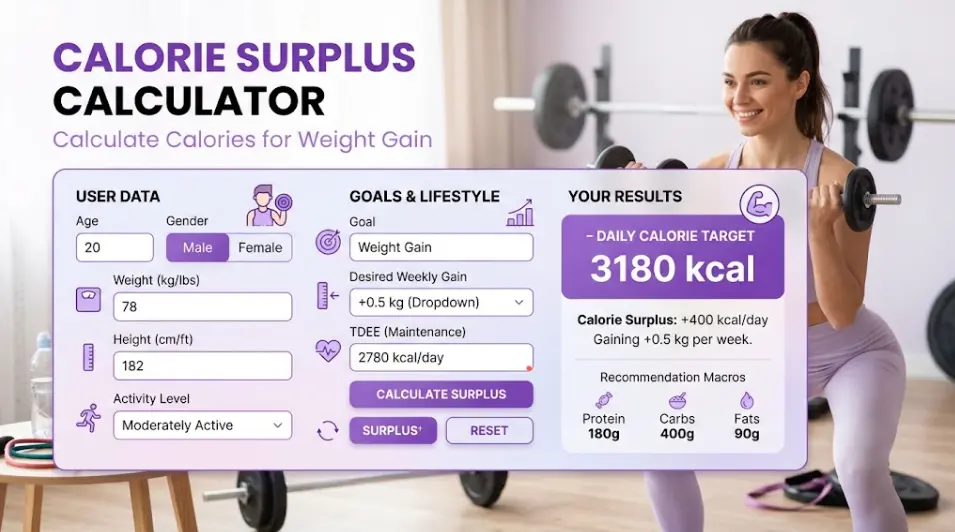Calorie Surplus Calculator – Calculate Calories for Weight Gain