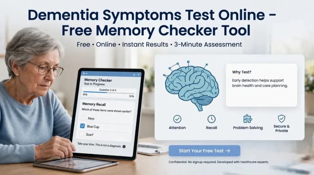Dementia Symptoms Test Online – Free Memory Checker Tool